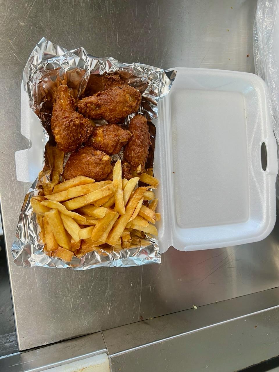 Chicken wings and Fries